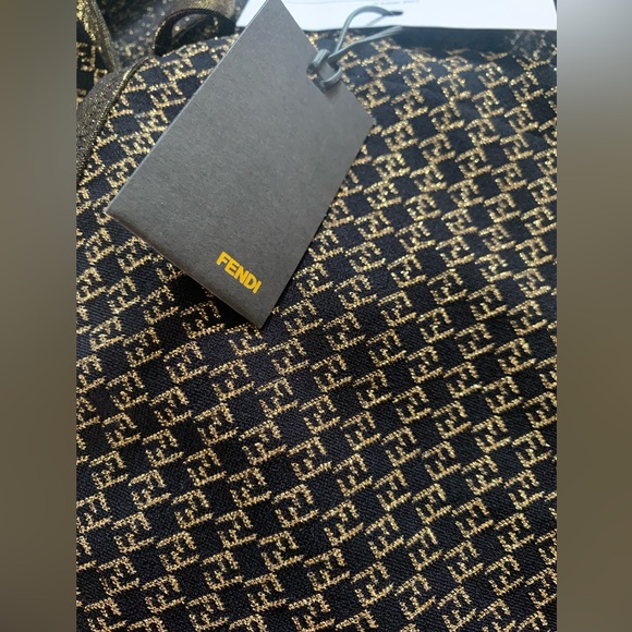 Authentic NWT Fendi FF monogram mini skirt in black and white golden color. - Picture 7 of 8